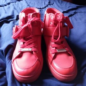 Red sneakers